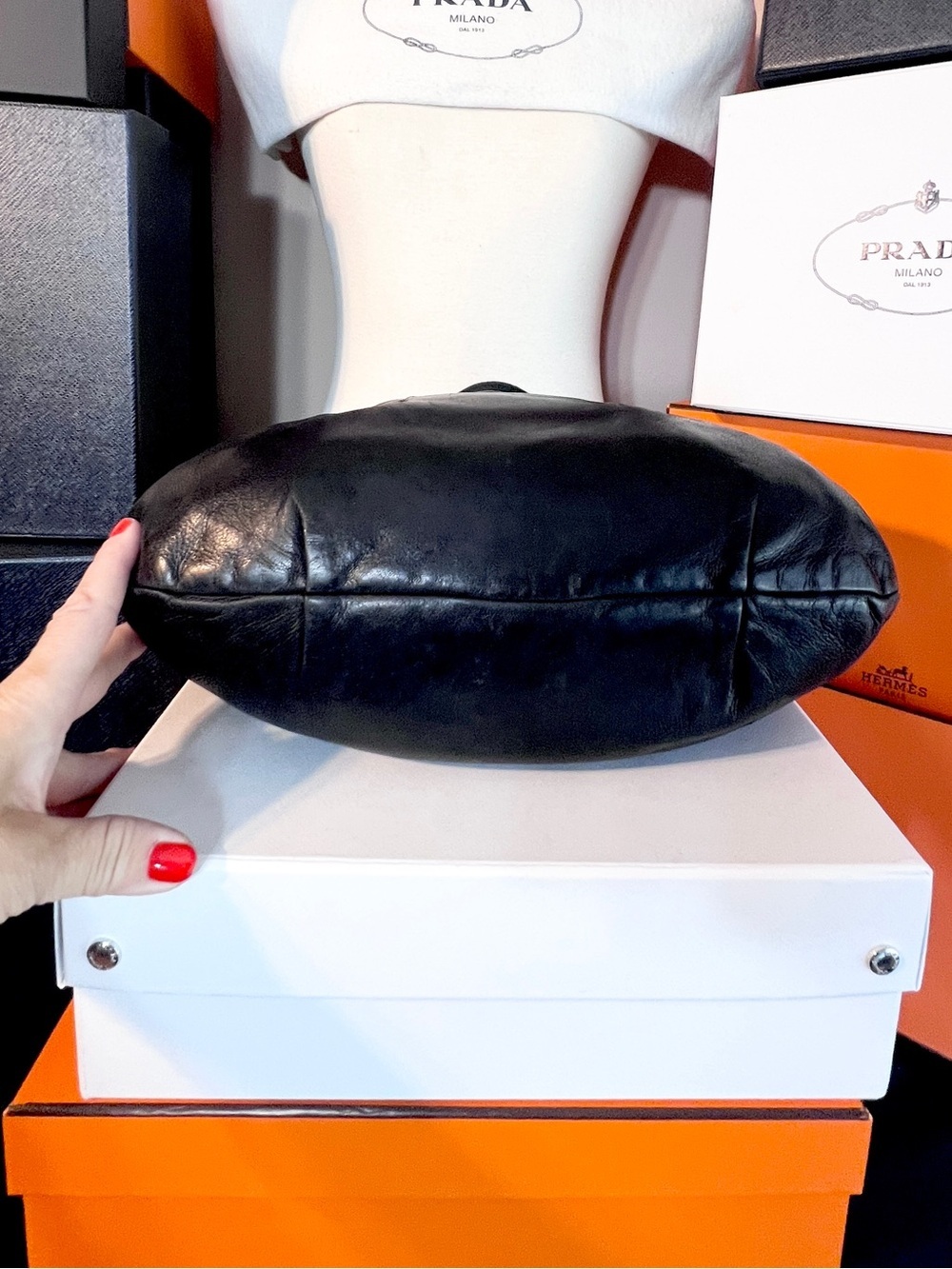 Prada! Black soft buttery Leather
Handbag! Offers always welcome!⭐️ - Picture 11 of 14